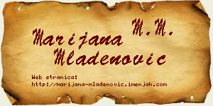 Marijana Mladenović vizit kartica